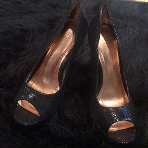 BCBG Snake Print Heels